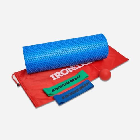 IronEdge Mobility Pack with Premium Foam Roller, Massage Ball. Heavy Micro Power Band and X-Heavy Micro Power Band