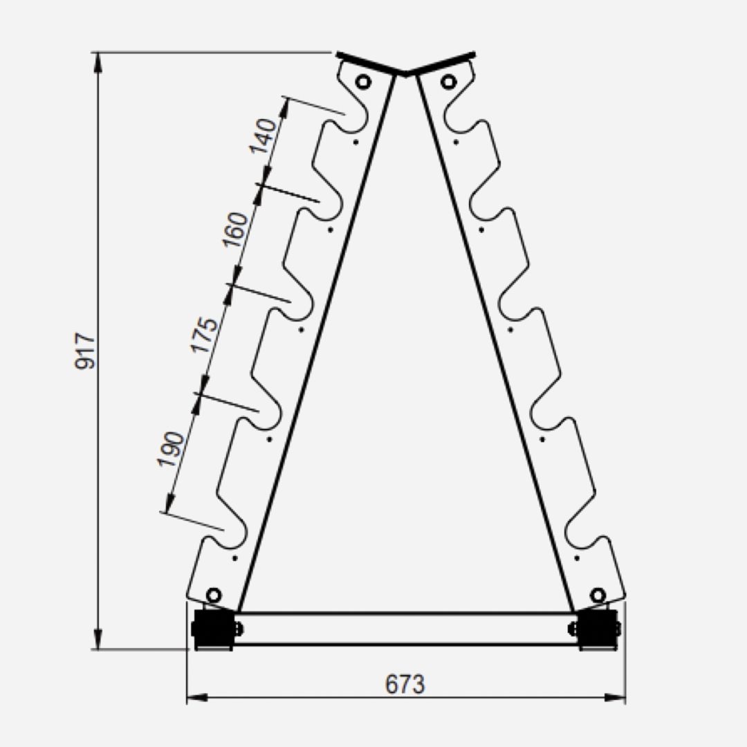 Dumbbell Rack (5 Pairs) - Rack Only
