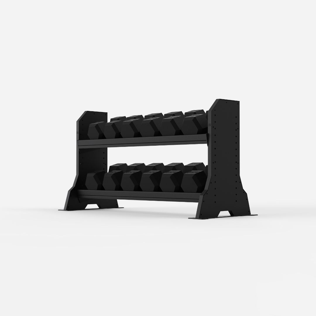 IE Hex Head Dumbbell Set 42.5-60kg (Pairs) with Rack